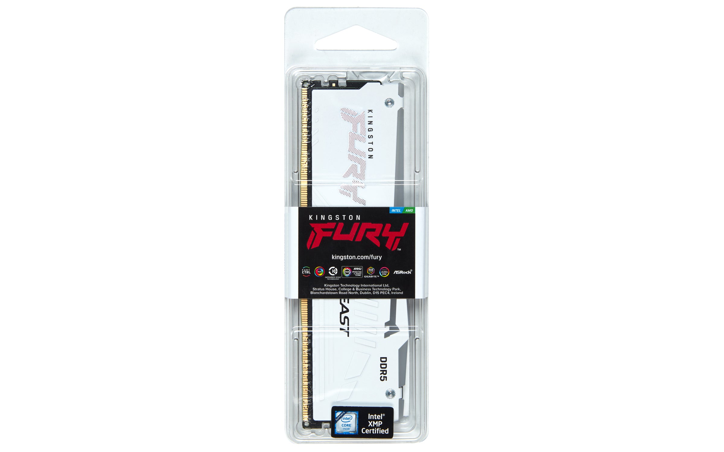 Kingston Technology FURY Beast RGB RAM-minnen 16 GB 1 x 16 GB DDR5 6000 MT/s 288-pin DIMM ECC