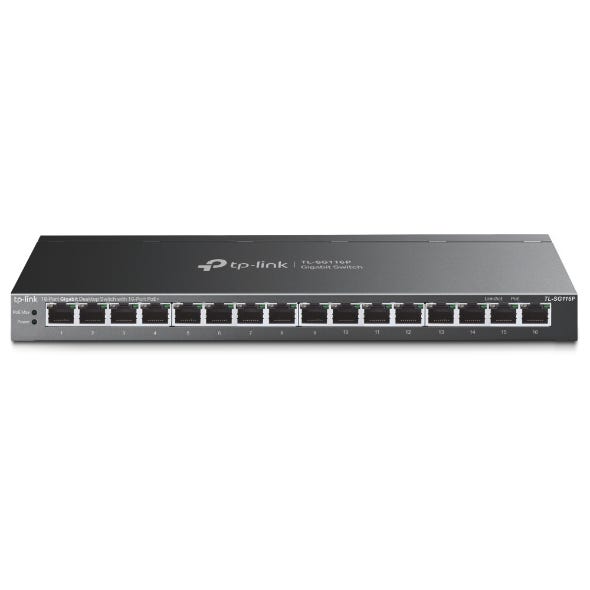 16-Port Gigabit Desktop Switch w/ 16p PoE+ TL-SG116P