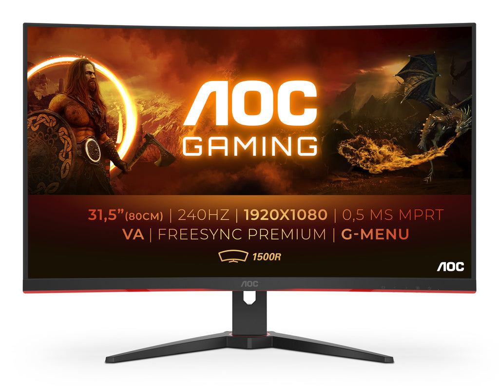 AOC G2 C32G2ZE/BK Flat PC Monitors 80 cm (31.5") 1920 x 1080 Pixels Full HD LED Black, Red