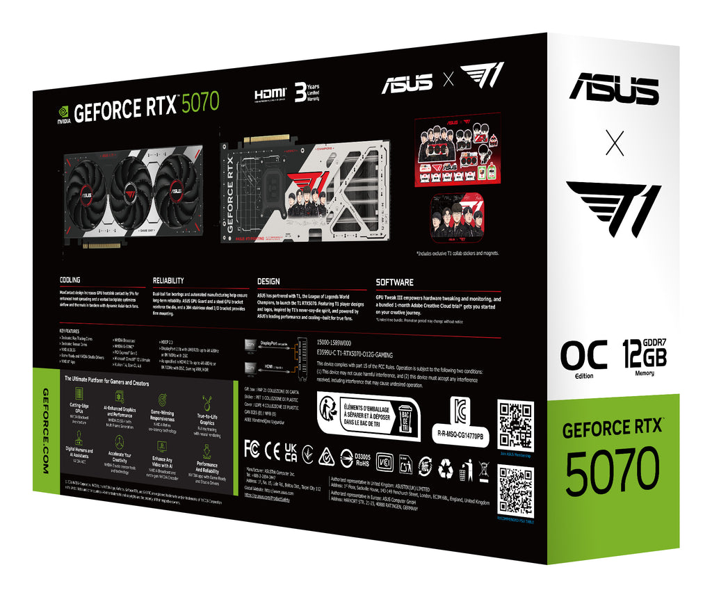 ASUS T1 GeForce RTX 5070 OC 12GB