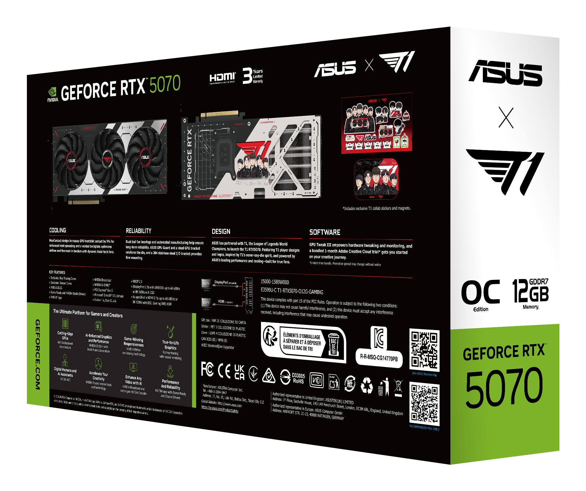 ASUS T1 GeForce RTX 5070 OC 12GB