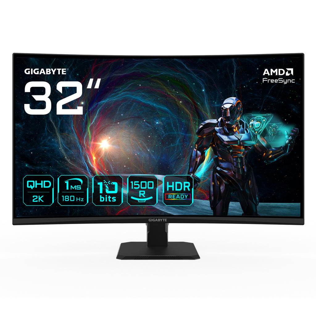 GIGABYTE GS32QCA flache PC-Bildschirme 80 cm (31.5") 2560 x 1440 Pixel Quad HD LED Schwarz