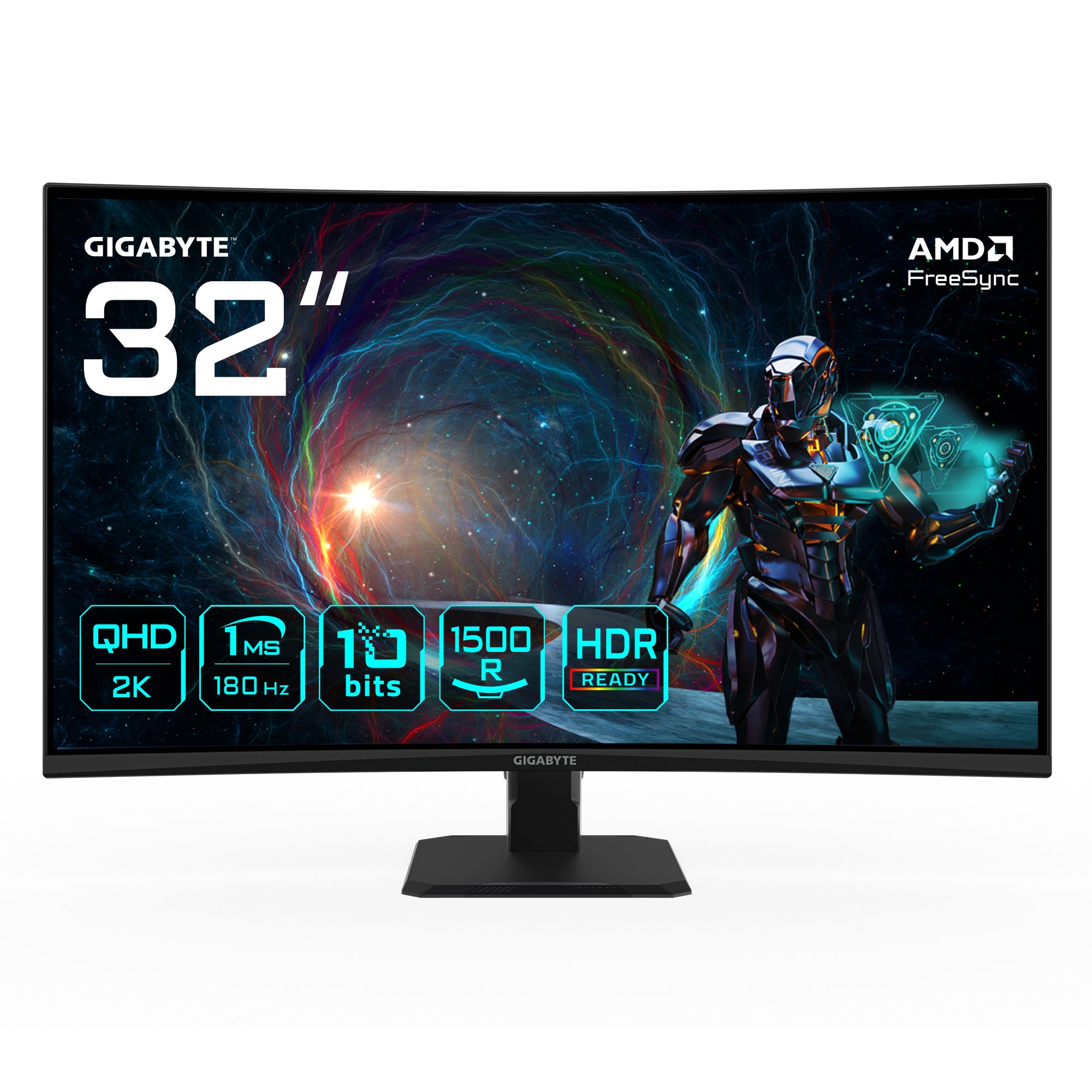 GIGABYTE GS32QCA flache PC-Bildschirme 80 cm (31.5") 2560 x 1440 Pixel Quad HD LED Schwarz