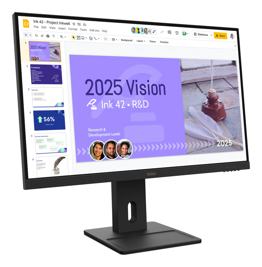 Lenovo ThinkVision E27Q-40 platta pc-skärmar 68,6 cm (27") 2560 x 1440 pixlar Quad HD LCD Svart