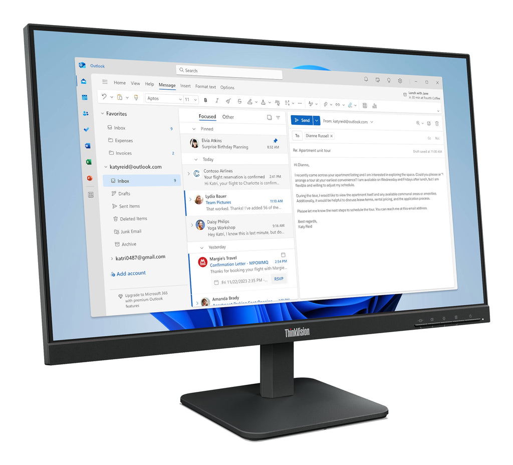 Lenovo ThinkVision S24-4e Écrans plats PC 60,5 cm (23.8") 1920 x 1080 pixels Full HD LED Noir