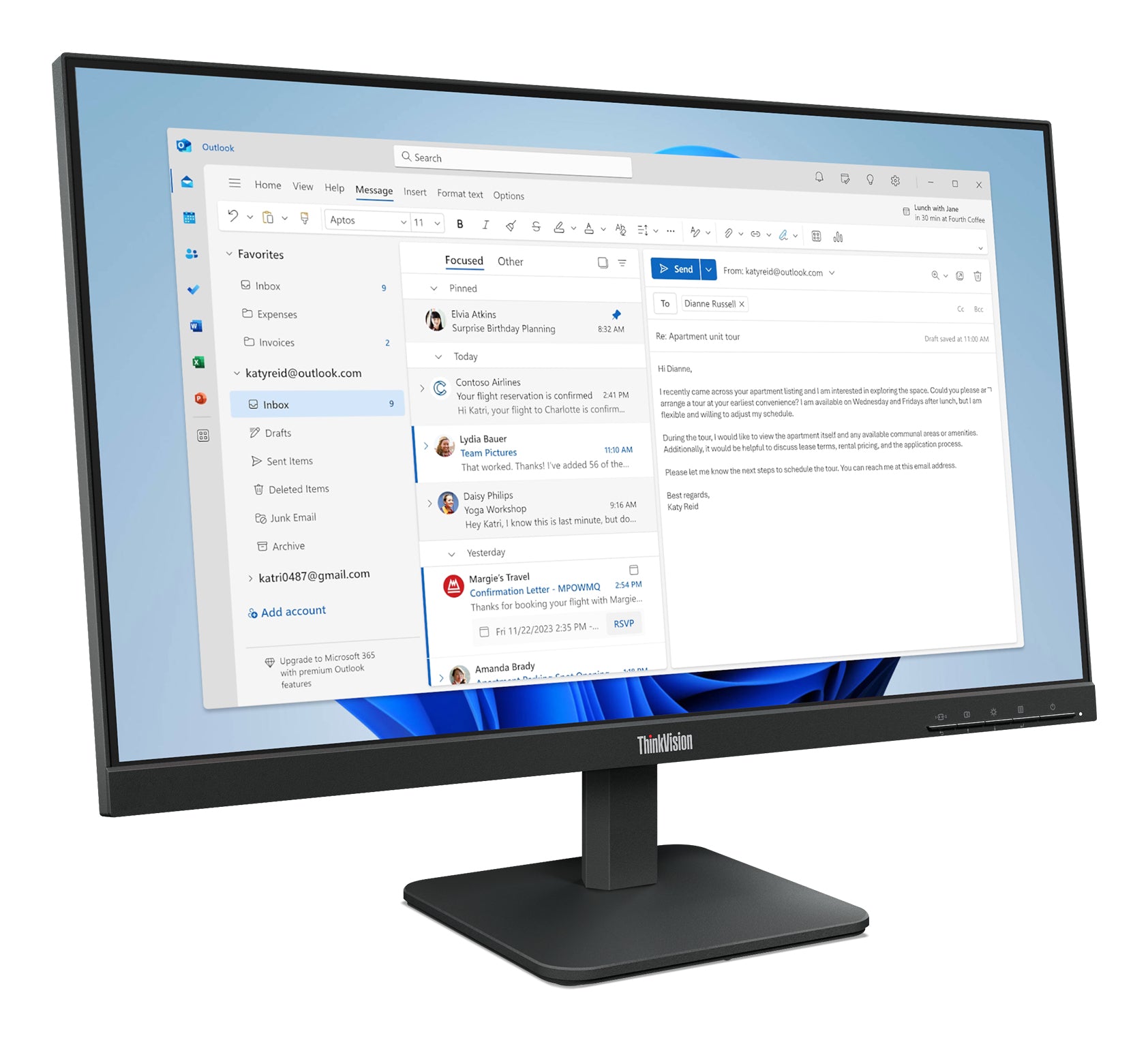 Lenovo ThinkVision S24-4e flache PC-Monitore 60,5 cm (23.8") 1920 x 1080 Pixel Full HD LED Schwarz