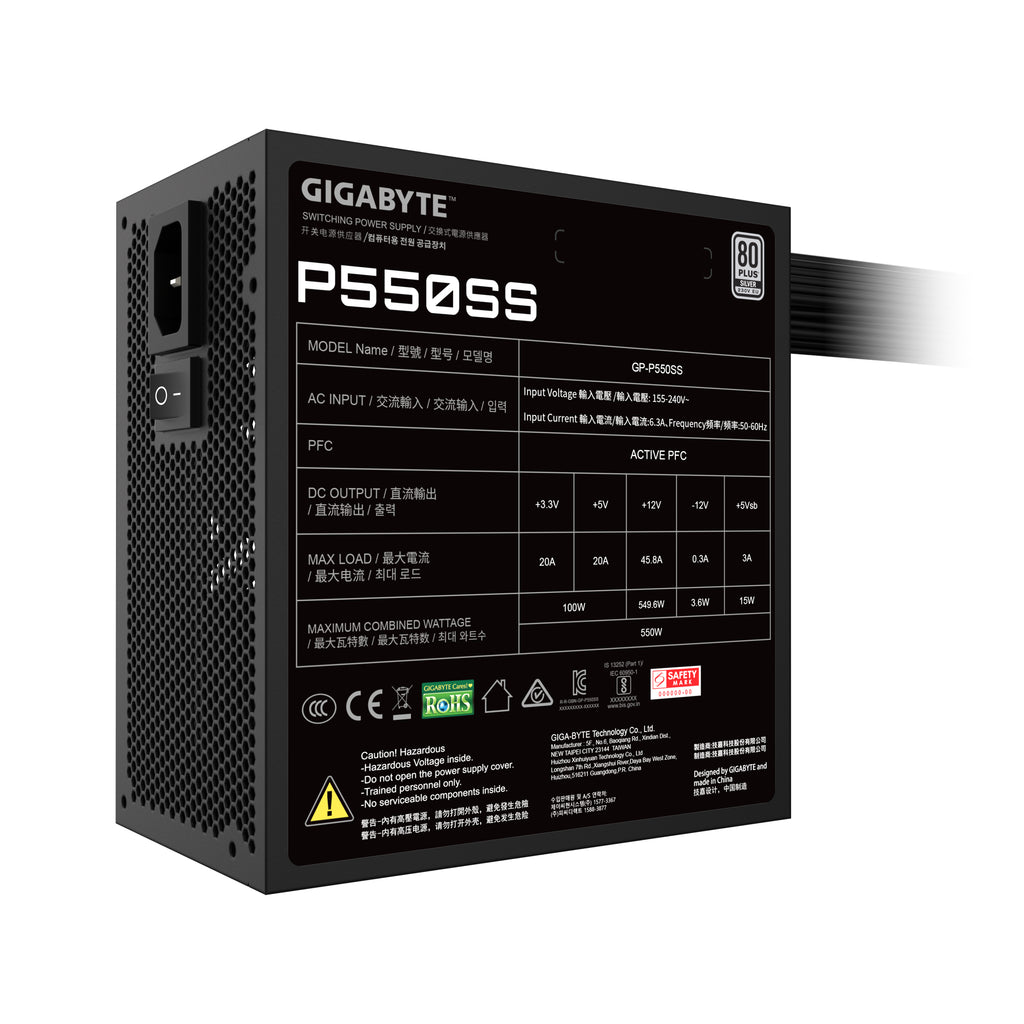 GIGABYTE P650SS 550W - Vit