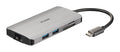D-Link DUB-M810 dockningsstationer för bärbara datorer Kabel USB 3.2 Gen 1 (3.1 Gen 1) Type-C Aluminium
