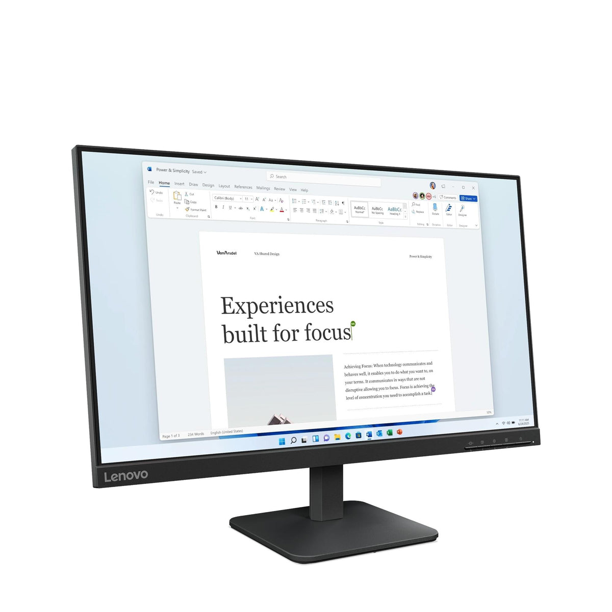 Lenovo L24-41 23.8 1920 x 1080 (Full HD) VGA (HD-15) HDMI 100Hz