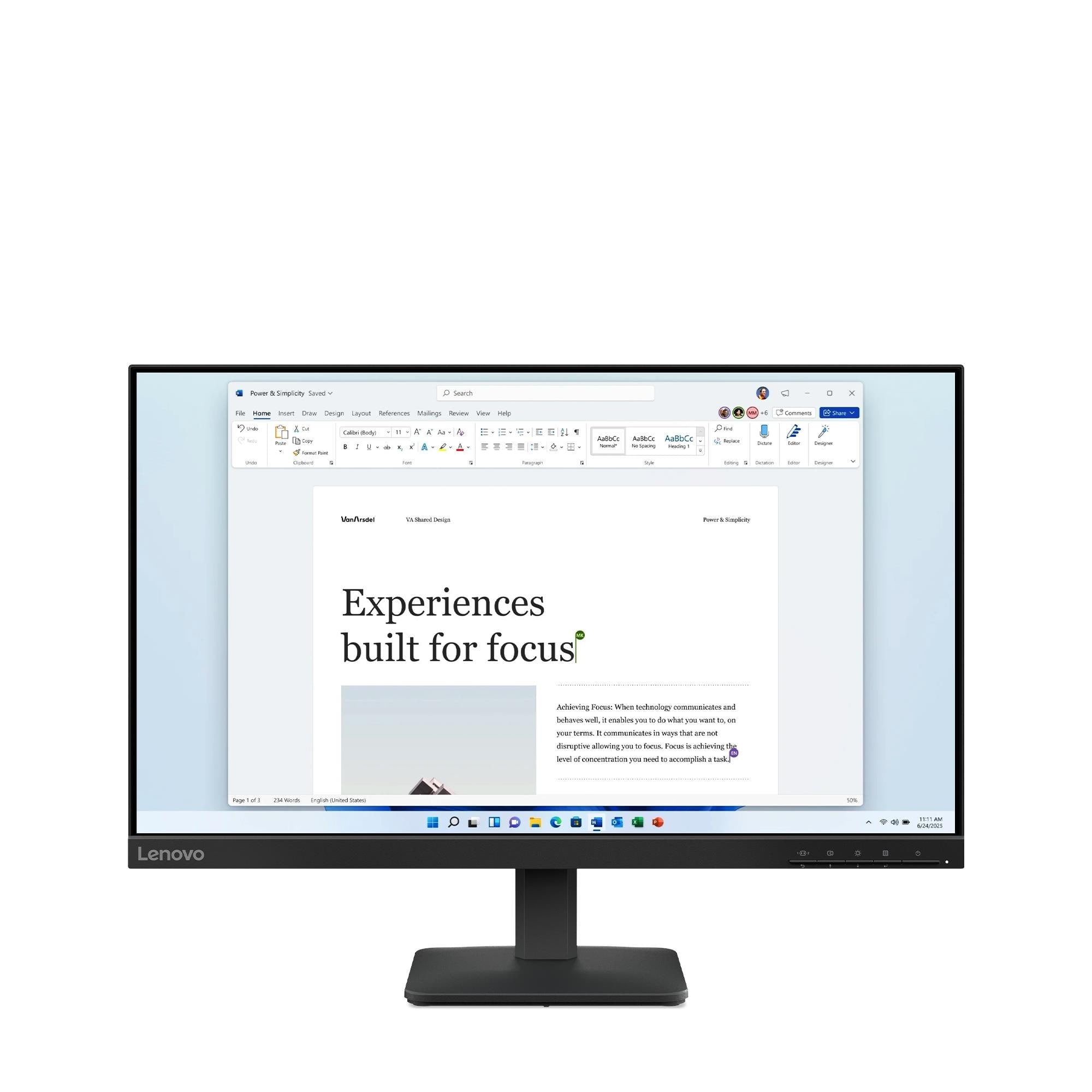Lenovo L24-41 23.8 1920 x 1080 (Full HD) VGA (HD-15) HDMI 100Hz