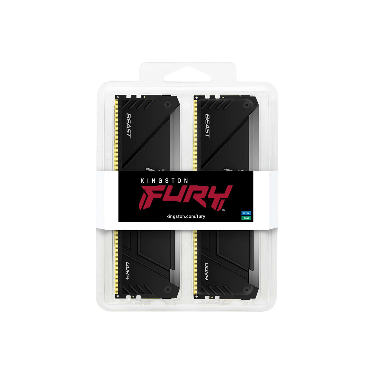 Kingston Technology FURY Beast RGB RAM-minnen 16 GB 2 x 8 GB DDR4 3200 MT/s 288-pin DIMM